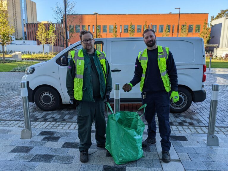 Ben and Lewis Collecting Compost